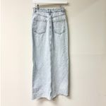 ZARA  High Waisted Raw Hem Denim Wide Leg Jeans Light Blue Women's Size XS Photo 1