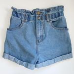 Forever 21 Contemporary Elastic Ruffle Waist Denim Shorts Size XS Photo 0