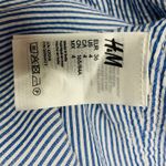 H&M Blue Vertical Pin Stripe Blouse Flowy Oversized Sz 4 Photo 8