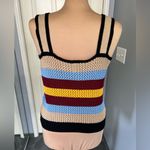 Wishlist Crochet Knit Striped Square Neck Tank Top Festival Boho Beach Photo 2