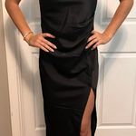 Hello Molly Satin Black Slip Dress Photo 1