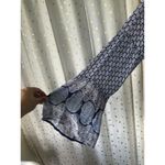 En Crême En Creme Beaded V Neck Long Bell Sleeve Bohemian Peasant Prairie Floral Blouse M Photo 2