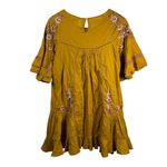 Free People  Pavlo Babydoll Dress Women S Gold Yellow Embroidery Boho Spring Photo 1
