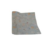 Light Blue Scarf Cheese & People Print Novelty Pattern Square Polyester 26" Photo 1