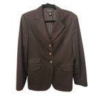 Brooks Brothers  Womens Blazer Size 12 Brown 3 Pocket Brushed Cotton Jacket Italy Photo 1