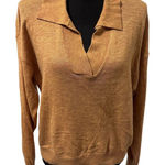 Ophelia Roe‎ Women Size Large Burnt Orange Long Sleeve Pullover Polo Sweater Photo 0