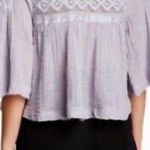 Free People 3/4 Sleeve Blouse In Lavender Photo 2
