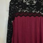 Karen Kane Women’s Large Lace Sleeve Trapeze Swing Dress High Lo Hem Boat Neck Photo 3