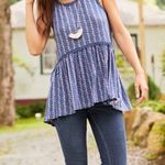 Matilda Jane  Beyond the Horizon Racerback Tank Top Floral Design Blue Photo 2