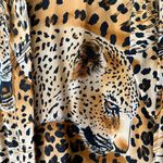 Vintage leopard silk and leather blouse. Gold Size 6 Photo 3