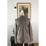 Chico's Easwear By Long Sleeve Shimmer Silver Shine Open Front Sweater Size 0 Photo 5
