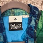 Yak Majik Womens Green Blue Floral Paisley Textured Jacket Sz Medium Photo 8