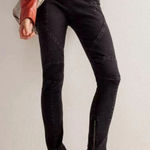 Free People We the Free Bella Moto High-Rise Skinny Jeans Size 30 Washed Black  Photo 0