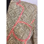 The Limited Womens  Brown Ivory Geometric Print Blazer with Pink Floral Trim XS Photo 4