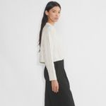 Aritzia  Babaton Glory Merino Wool White Cable Knit Cropped Sweater Photo 2