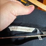 Soft Surroundings  Black Ruched Full Length Leggings Size Large Photo 6