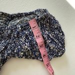 Aeropostale Aéropostale Blue Floral Ruched Crop Top S Puff Sleeve Drawstring Y2K Cute Blouse Photo 5