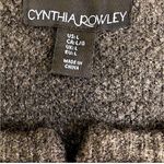 Cynthia Rowley Grey Cardigan Sweater Black & Gold Buckle Front Detail Textured L Photo 5