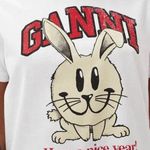 Ganni  Have A Nice Year Crew Neck T-Shirt White Size 34 Photo 0