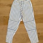 Bebe - Striped Harem Pants in Whte & Blue Photo 0