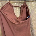 Old Navy Brown Ribbed Knit Tie Neck Halter Midi Dress Small Photo 6