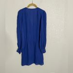 Parker  Blue V Neck Silk Dress Small Photo 4