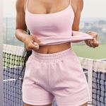 Oh Polly Sweat shorts boxers high rise waisted strawberry milk Barbie pink Photo 6