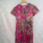 Hale Bob  Pink SIlk Floral Paisley Ruffle Double Breasted Romper‎ Size XS NWT Photo 4