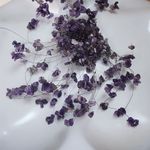 Handmade Silver Tone Wire Amethyst & Garnet Chip Sterling Silver Hook Choker Purple Photo 3