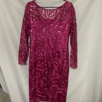 Tahari NWT WO SIZE 12 Elegant Pink Sequin SHEER Dress FULLY LINED BACK ZIPPER Photo 11