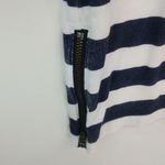J. Crew XS Navy White Striped Zippers Top Blue Photo 1