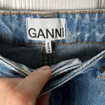 Ganni Womens Cotton High Rise White Acid Light Blue Bootcut Denim BetzyJeans 27 Photo 12