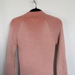 Fore Pink Ribbed Bodycon Midi Sweater Dress Stretch Sexy Mockneck Large Photo 3