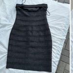 Carmen Marc Valvo Sequin Embellished Black Bandage Strapless Dress sz M Photo 10