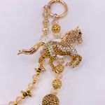 Handmade 🐴Luxury Bag/Phone Chain Charm/Keychain Champagne Brown Horse Bling Crystal Beads Photo 6