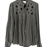 The Shirt‎ By Rochelle Behrens The Star Shirt Green Black Blouse XL Photo 0