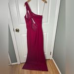 Katie May  Pink One Shoulder Cut Out Back Edgy Maxi Dress Magenta Pink Medium Photo 5