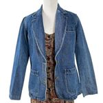 Liz Claiborne Vintage 90s Y2K Denim Blazer Size Small Jean Jacket Preppy Classic Photo 3