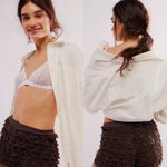 Free People $48 Hot Fudge Brown Feeling For Lace Pull On Ruffled Shorties S Photo 1