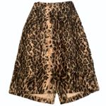 Rampage Y2K Leopard Animal Print Velvet Velour A Line Full Back Slit Mini Skirt Small Tan Brown Black Vintage Photo 0