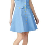 Color Me Courtney Dress Womens 0 Blue Denim Alle Utility Fit And Flare Mini Photo 0