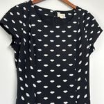 Maison Jules | Black Dress with White Lip Dot Print sz Large Photo 1
