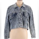 Vintage American Legends 70s 80s Stone Wash Denim Button Down Cropped sz Large Blue Photo 0