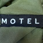 Urban Outfitters  MOTEL Green Abstract Long Sleeve Cut Out Crop Blouse Top Size S Photo 6