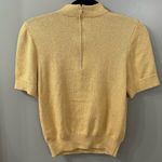 St. John  Basics Top Gold Knit Metallic Mock Neck Shirt Size Small Photo 3