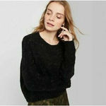 Wild Fable Women's Black Long Sleeve Crewneck Tinsel Sweater - Size Large - NWT Photo 2