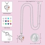 Love Heart Pendant Necklace for Women Sterling Silver Rose Flower Heart Necklace Photo 1