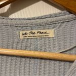 Free People We The Free Roll With It Thermal Size Large Blue  Waffle Knit Photo 3