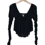 Urban Outfitters Women's S Black Mesh Babydoll Top Photo 2