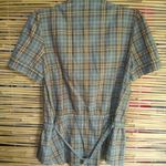 Lucky Brand  M Brown Gold Plaid Top Photo 2